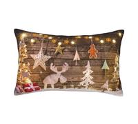 ASEELO Housses de coussin 60 x 40 cm, motif sapins de Noël, cerf, impression double face, housse de coussin avec fermeture éclair invisible, taie d'oreiller décorative pour canapé