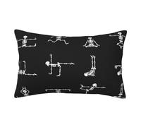 ASEELO Housses de coussin 60 x 40 cm, motif tête de mort, yoga, impression double face, housse de coussin avec fermeture éclair invisible, taie d'oreiller décorative pour canapé