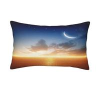 ASEELO Housses de coussin 75 x 50 cm, motif ciel avec lune impression double face, housse de coussin avec fermeture éclair invisible, taie d'oreiller décorative pour canapé