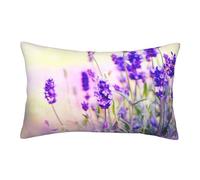 ASEELO Housses de coussin 75 x 50 cm, motif fleur de lavande, impression double face, housse de coussin avec fermeture éclair invisible, taie d'oreiller décorative pour canapé