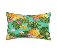 ASEELO Housses de coussin 75 x 50 cm, motif fruits tropicaux, ananas, impression double face, housse de coussin avec fermeture éclair invisible, taie d'oreiller décorative pour canapé