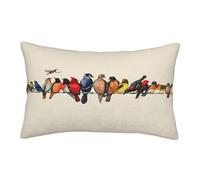 ASEELO Housses de coussin 75 x 50 cm, motif oiseau coloré, impression double face, housse de coussin avec fermeture éclair invisible, taie d'oreiller décorative pour canapé