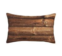 ASEELO Housses de coussin décoratives en bois marron avec fermeture éclair invisible - 75 x 50 cm