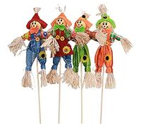 ASEELO Lot de 4 épouvantails debout - Décoration d'Halloween pour jardin, maison, cour, porche, Thanksgiving, couleur aléatoire