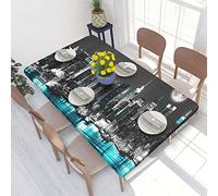 ASEELO Nappe décorative de 1,2 m avec impression de peintures de New York - Facile à nettoyer - Pour table à manger ou table basse - Pour intérieur et extérieur