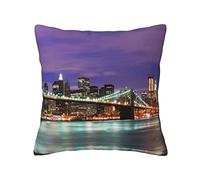 ASEELO New York Night Housse de coussin 45,7 x 45,7 cm pour salon, chambre à coucher, canapé, extérieur