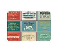 ASEELO Paillasson antidérapant avec dictons pour intérieur et extérieur - 40 x 60 cm