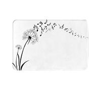 ASEELO Paillasson antidérapant avec notes de musique volantes botaniques pour intérieur et extérieur - 40 x 60 cm