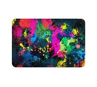 ASEELO Paillasson coloré - 40 x 60 cm - Peinture abstraite - Attrape la saleté pour intérieur et extérieur - Antidérapant