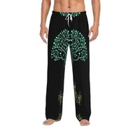 ASEELO Pantalon de pyjama pour homme motif abeille en bas de fleur, confortable et respirant, Arbre vert magique, M