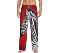 ASEELO Pantalon de pyjama pour homme motif abeille en bas de fleur, confortable et respirant, Rouge zèbre, L