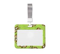 ASEELO Porte-badge imprimé Singe intelligent vert avec cordon pour carte d'identité de bureau