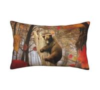 ASEELO Taies d'oreiller 60 x 40 cm Ours marron Impression double face Housse de coussin avec fermeture éclair invisible Taie d'oreiller décorative pour canapé
