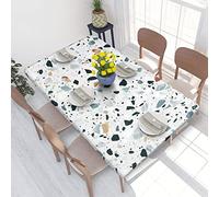 ASEELO Terrazzo Nappe de table rectangulaire 1,2 m Motif marbre pastel