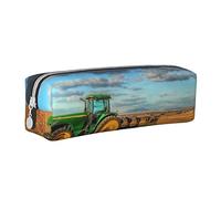 ASEELO Trousse à crayons fantaisie en cuir imprimé tracteur de ferme avec fermeture éclair, trousse de papeterie portable, petite trousse de maquillage