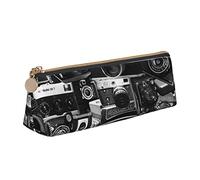 ASEELO Trousse à crayons rétro cool avec fermeture éclair - Organiseur de papeterie portable