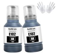ASEKER 102 Encre 2 Noir Compatible pour Epson EcoTank ET-2750 ET-2756 ET-2850 ET-2851 ET-2856 ET-3700 ET-3750 ET-3850 ET-4500 ET-4700 ET-4750 ET-4850 ET-4856 ET-15000 Imprimante (BK*2)