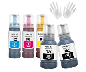 ASEKER 102 Encre Multipack Compatible pour Epson EcoTank ET-2750 ET-2756 ET-2850 ET-2851 ET-2856 ET-3700 ET-3750 ET-3850 ET-4500 ET-4700 ET-4750 ET-4850 ET-4856 ET-15000 Imprimante (BK*2/C/M/Y)