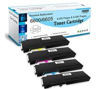 ASEKER Compatible Cartouche de Toner pour Xerox Phaser 6600 6600n 6600dn 6600ydn WorkCentre 6605 6605n 6605dn Imprimante, 8000 & 6000 Pages, 106R02232 106R02229 106R02230 106R02231 ( BK/C/M/Y )