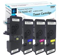ASEKER Compatible Cartouche de Toner TK5240 TK-5240 pour Kyocera Ecosys P5026cdn P5026cdw M5526cdn M5526cdw Imprimante, 4000 & 3000 Pages, TK5240K TK5240C TK5240M TK5240Y ( 4 Couleurs )