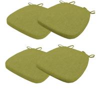 Aselbia Lot de 4 Coussins de Chaise 40 x 38 x 3 CM,avec Sangles,Coussin de siège détachable antidérapant,Idéal pour la décoration de la Cuisine et du Salon,Herbe Verte