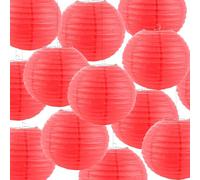 ASelected 24 Pcs Lanternes Papier Rouge, Lampions Papier Chinois 25/20/15/10 cm Suspension Boules Chinoise Papierr Assorties pour Décoratives Mariages, Anniversaires, Fêtes et Événements, Baptêmes
