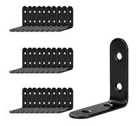 ASelected 30pcs Équerre de Fixation Noir Inox 50x50x2mm, Equerre Metal Renforts d'Angle pour la Fixation et la Réparation de Meubles, Renforcer les Joints, Noir