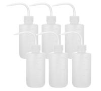 ASelected 6 pcs Flacons de lavage 250ml Pissette Lavage, Bouteille de Lavage en Plastique à Enfoncer avec Bouteille d'eau LDPE