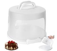 ASelected Boîte de transport ronde pour gâteau - Diamètre : 30 cm - Hauteur : 16 cm - Plateau à gâteau avec couvercle - Récipient à dessert - Accessoires de gâteau - Fête de mariage