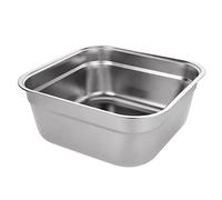 ASelected Bol à vaisselle, grand lavabo rectangulaire en acier inoxydable 304 de 10 litres, cuve à vaisselle, bol à mélanger, sans plastique, 33 x 33 x 13,5 cm