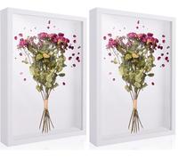 ASelected Cadre Photo 3D, 21 x 29,7 cm, Profond, en Bois, jusqu'à 3 cm, pour accrocher au Mur ou au Bureau, pour Objets, Photos, œuvres d'art (Lot de 2)