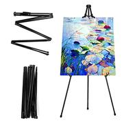 ASelected Chevalet de présentation pour panneau de mariage, chevalet pliable et portable, chevalet d'art au sol, réglable de 160 cm de haut, chevalet trépied pliable, avec clips en plastique