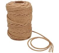 ASelected Corde de Jute Naturelle de 50 m x 6 mm pour griffoir/Jardin, réparation d'arbre à Chat (Marron)