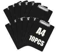 ASelected Lot de 10 Porte Blocs A4 avec Pince, Porte Blocs d'écriture à Rabat, Planches à Pince A4 en PVC à Couverture Rigide pour travail, bureau, l'école, l'hôpital