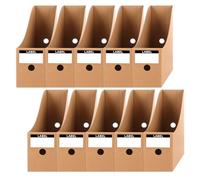 ASelected Lot de 10 porte-revues 26 x 27 x 9 cm en carton pour ranger des magazines, des documents, des intercalaires de bureau pour la maison, l'école, le bureau