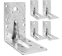 ASelected Lot de 15 connecteurs de solive à angle droit avec perlage 90 x 60 x 60 mm renforcés en métal galvanisé pour bois