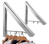 ASelected Lot de 2 cintres pliants muraux en aluminium pour suspendre les vêtements
