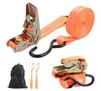 ASelected Lot de 2 Sangles d'arrimage de 2,5 cm x 4,5 m (Orange)