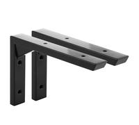 ASelected Lot de 2 supports d'étagère robustes, supports muraux de 15,2 cm, support d'étagère triangulaire en acier inoxydable, supports noirs pour étagères, supports d'étagère à 90 degrés pour salon