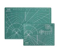ASelected Lot de 2 tapis de découpe auto-cicatrisants, format A3 et A4, vert, matériau PVC, grille double face, protège les meubles, idéal pour le matelassage, la couture, les loisirs créatifs en