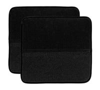 ASelected Lot de 2 tapis de séchage en microfibre pour égouttoir de cuisine 45 x 40 cm, tapis d'égouttoir à vaisselle ultra absorbants, tapis de cuisine pour comptoir, verre, plat, assiette, noir