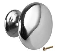 ASelected Lot de 20 boutons d'armoire de cuisine en chrome poli de 30 mm - Poignées de porte rondes en forme de champignon pour armoire, tiroir, armoires, meubles de chambre à coucher, salle de bain