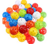 ASelected Lot de 30 balles de Golf en Plastique Creuses avec Trou perforées pour la Pratique de la balançoire, Le Terrain de Conduite, l'utilisation