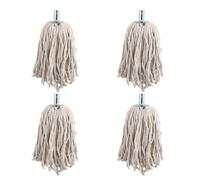 ASelected Lot de 4 têtes de balai à franges en coton, super absorbantes, têtes de balai à franges en métal, têtes de balai de nettoyage humides ou sèches, fil absorbant épais, têtes de balai robustes