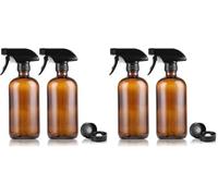 ASelected Lot de 4 vaporisateurs de nettoyage en verre ambré réutilisables 500 ml pour le nettoyage des cheveux et du jardin avec gâchette réglable