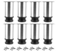 ASelected Lot de 8 Pied pour Meuble Reglable 10cm Pieds de Meubles Pied Cuisine Réglables Ø 50 mm/Hauteur 100 mm Ronds Métal Acier Inoxydable Canapé Jambe Table Pieds
