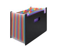 ASelected Organiseur de documents 24 poches en plastique accordéon A4 Taille A-Z Alphabet Onglet coloré Arc-en-ciel Boîte à documents A4 extensible