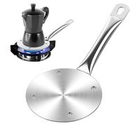ASelected Plaque d'adaptation à induction, 14 cm, avec poignée amovible en acier inoxydable, universelle, pour cuisinière à induction, plaque à induction, pour casseroles à moka, cafetière à expresso