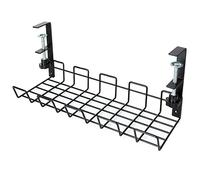 ASelected Plateau de Gestion des câbles sous Le Bureau, Gestion des câbles en métal sans perçage, Organiseur de Cordon en métal de 38 cm, Support de câble de Bureau en Maille pour Bureaux, Bureaux et