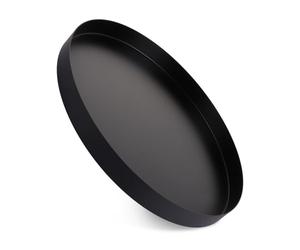 ASelected Plateau décoratif - Noir - 30 cm - Rond - en métal - pour Bijoux, Maquillage, Dessert, Bougies